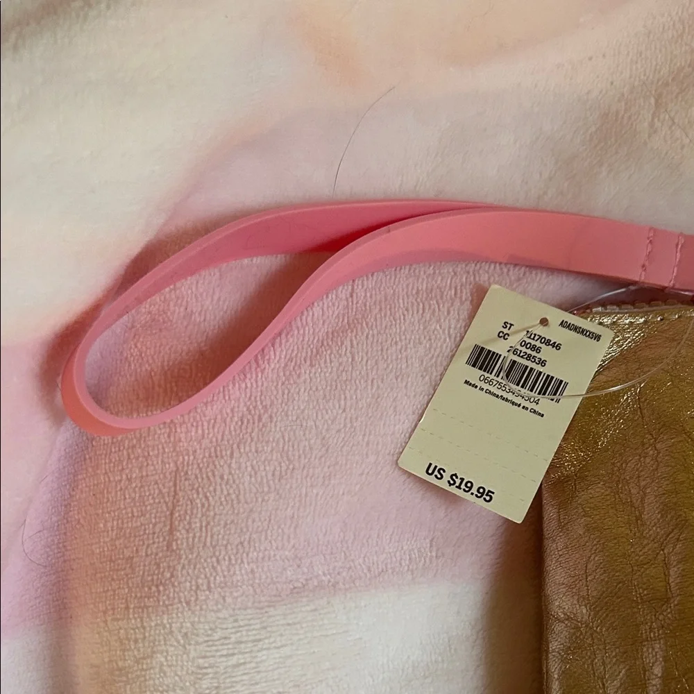 PINK Victoria's Secret Metallic Gold Cosmetic Bag